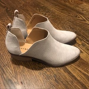 Suede Perforated Lucky Brand Heeled Bootie